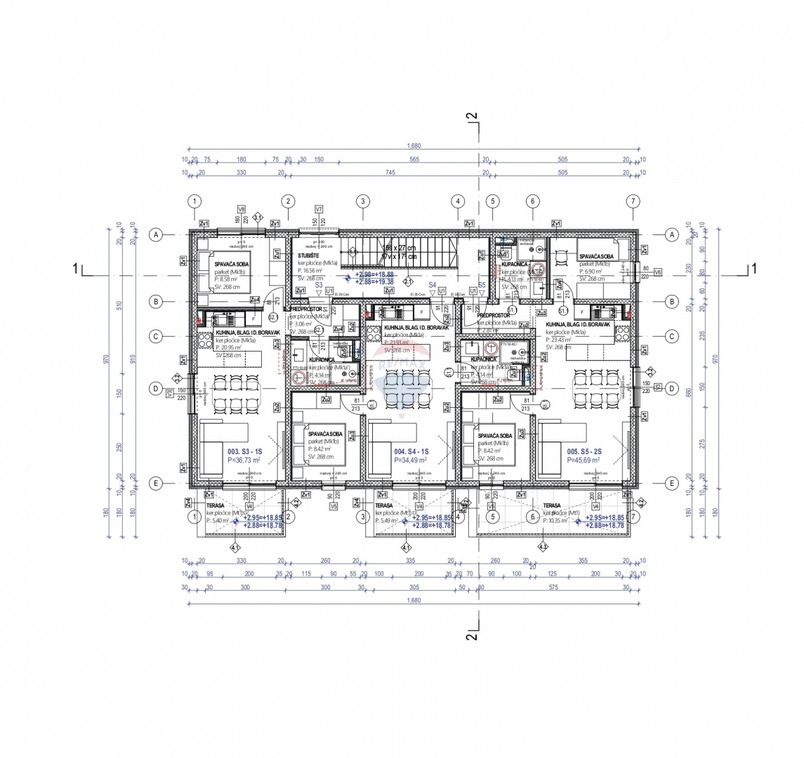 Appartamento con una camera da letto, 1° piano, 42 m2, Rogoznica