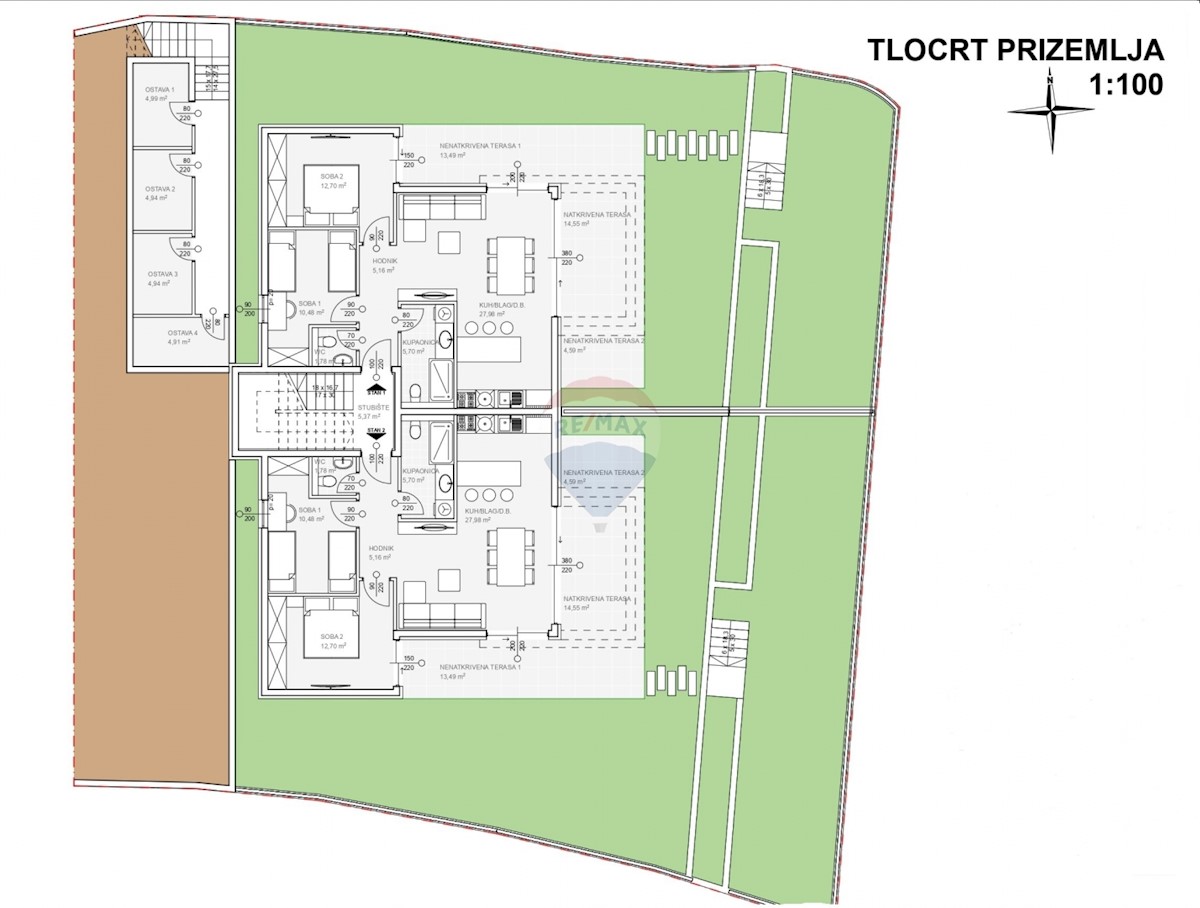 Nuova costruzione-appartamento 75,41 m2 piano terra - Rogoznica