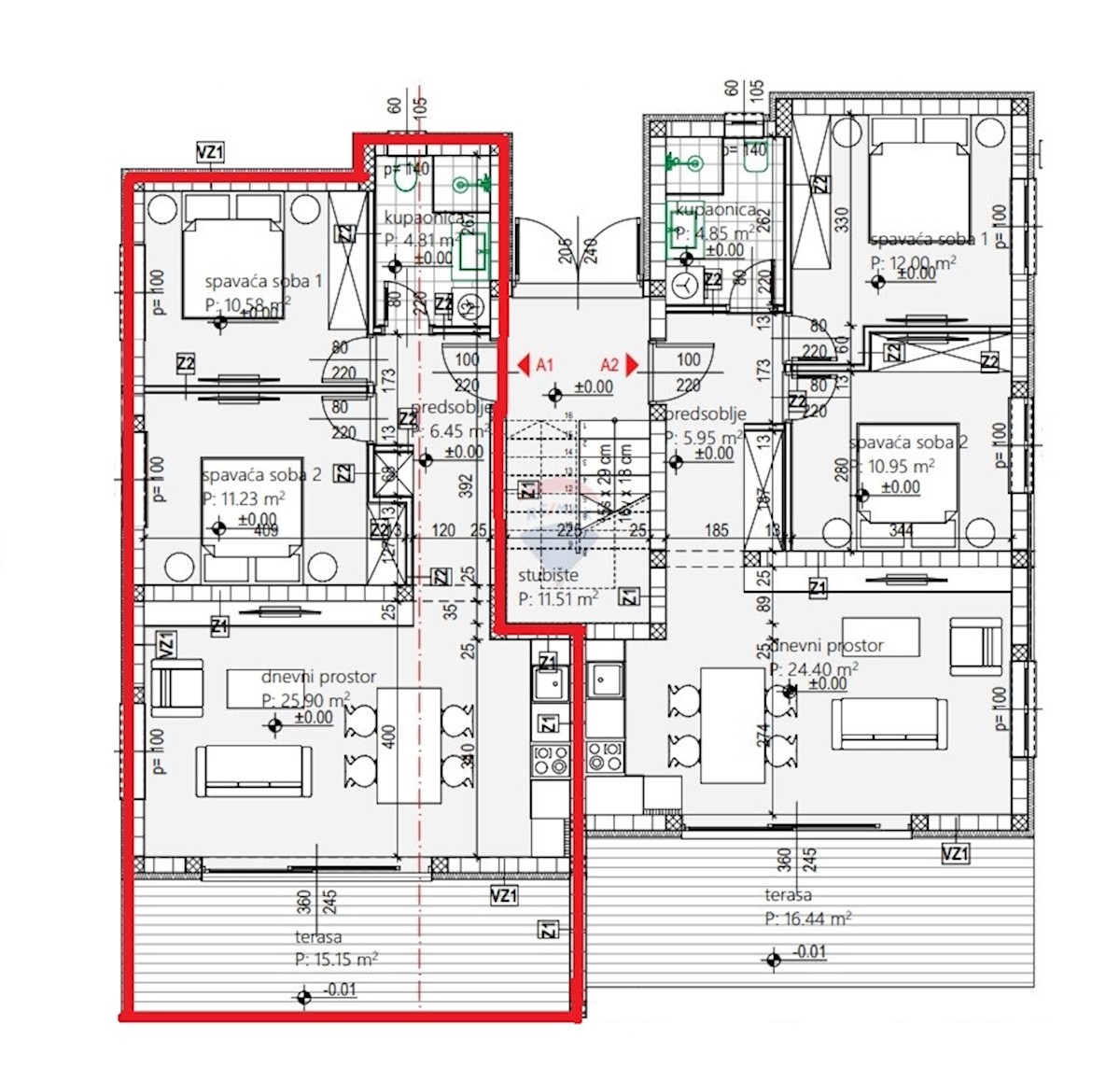 Appartamento Brodarica, Šibenik - Okolica, 79,93m2