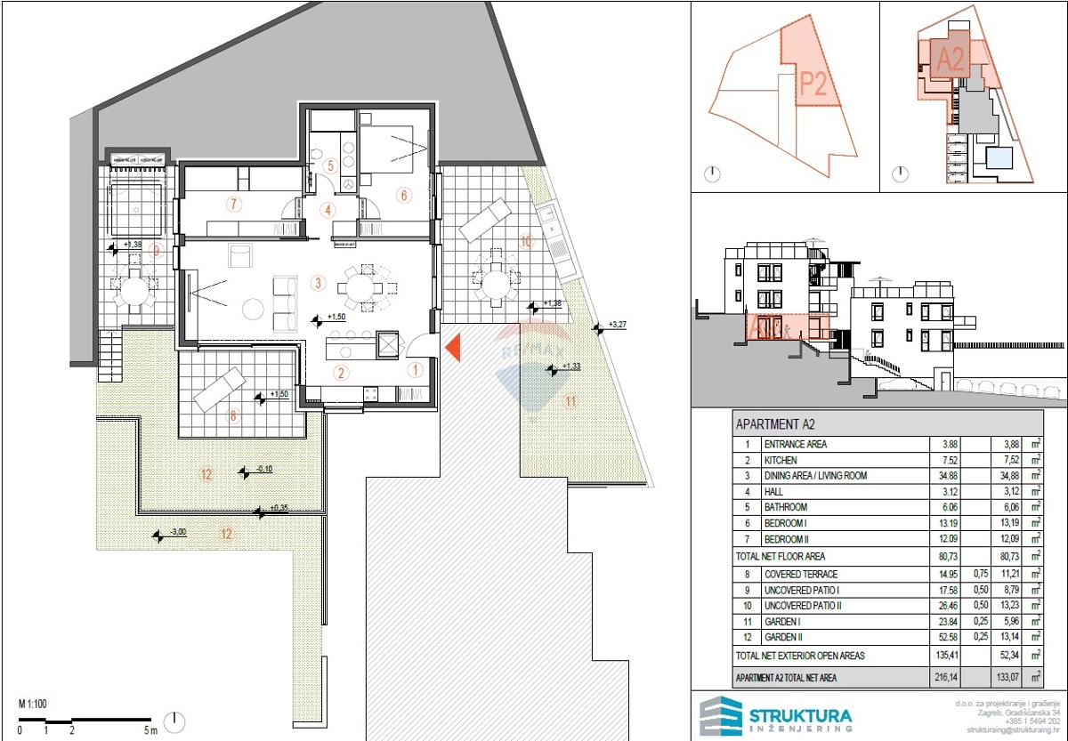 Appartamento Premium con vista mare, 2 camere da letto (A2) – Primošten