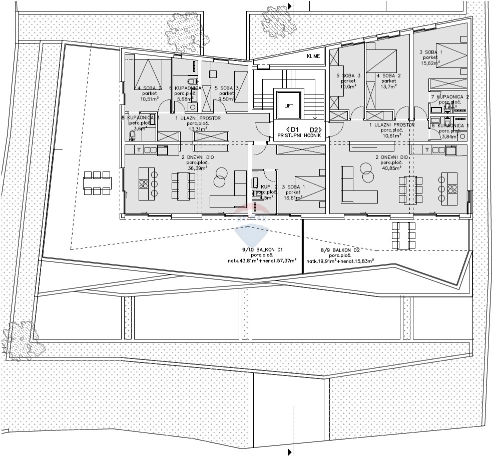 Attico di lusso con splendida vista e terrazza sul tetto, nuova costruzione (D2)- Primošten