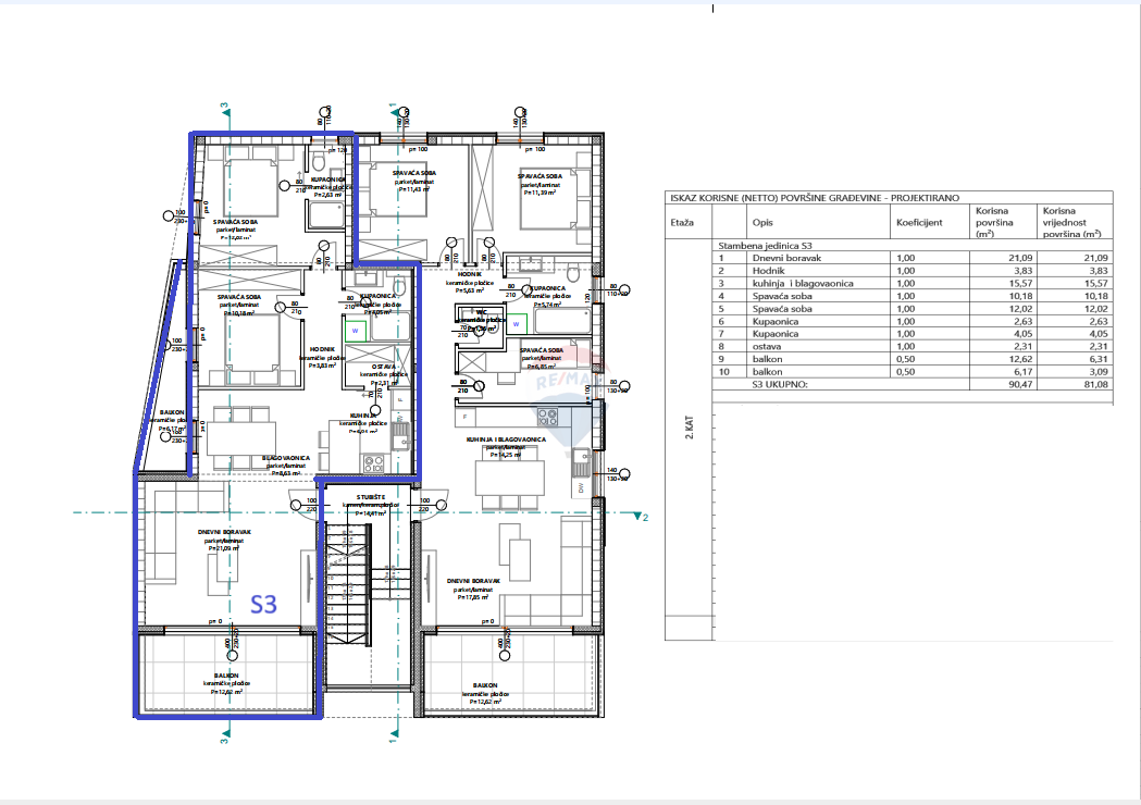 Appartamento Brodarica, Šibenik - Okolica, 90,47m2