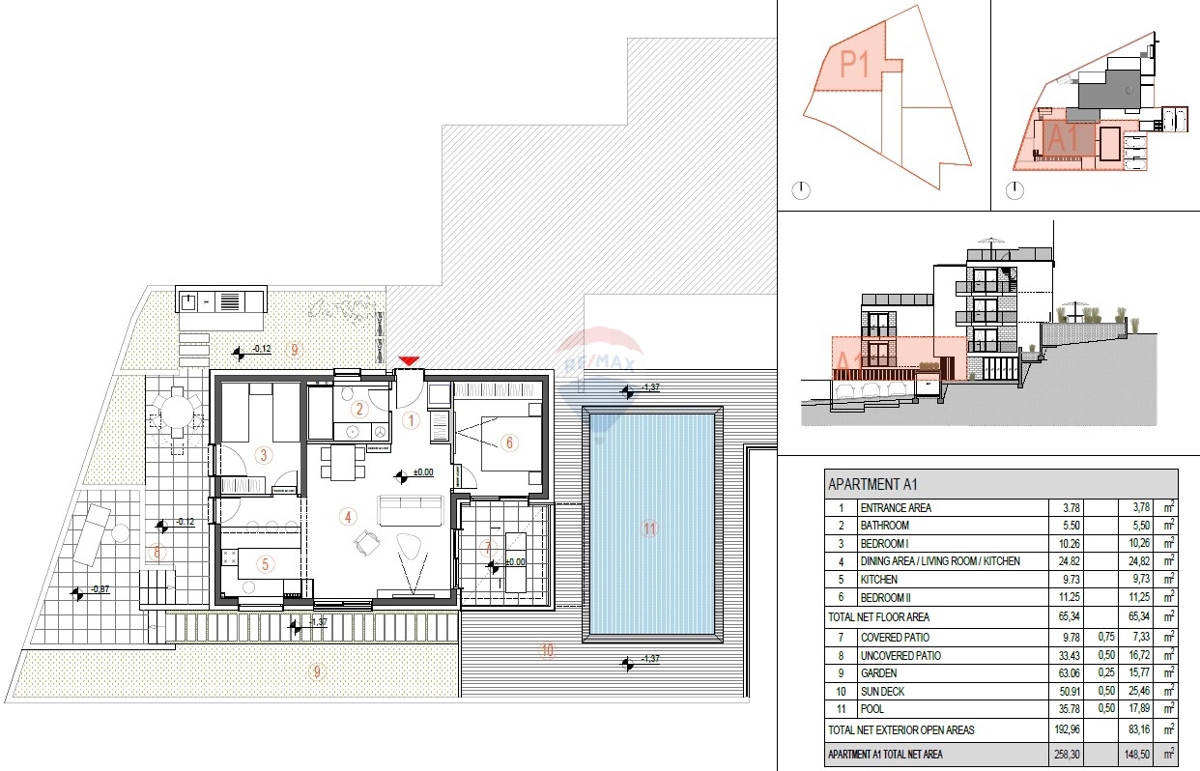 Lussuoso appartamento con 2 camere da letto con piscina e vista mare (A1) – Primošten