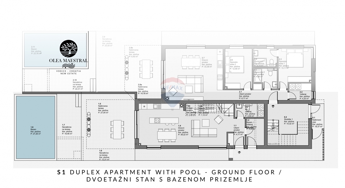 Appartamento Vodice, 165,37m2