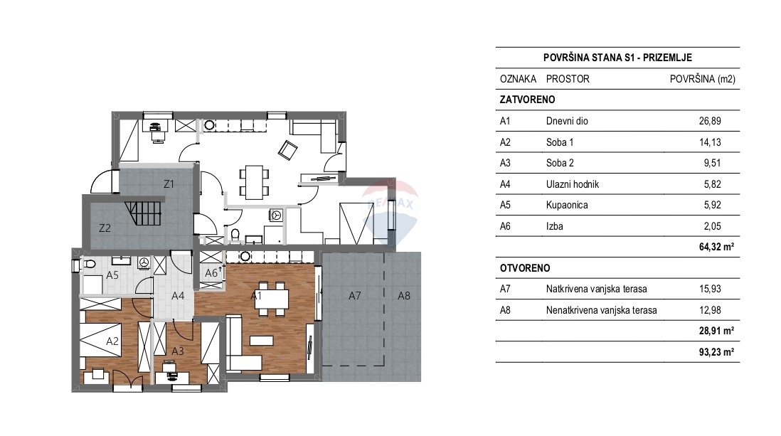 Appartamento Vidici, Šibenik, 78,04m2