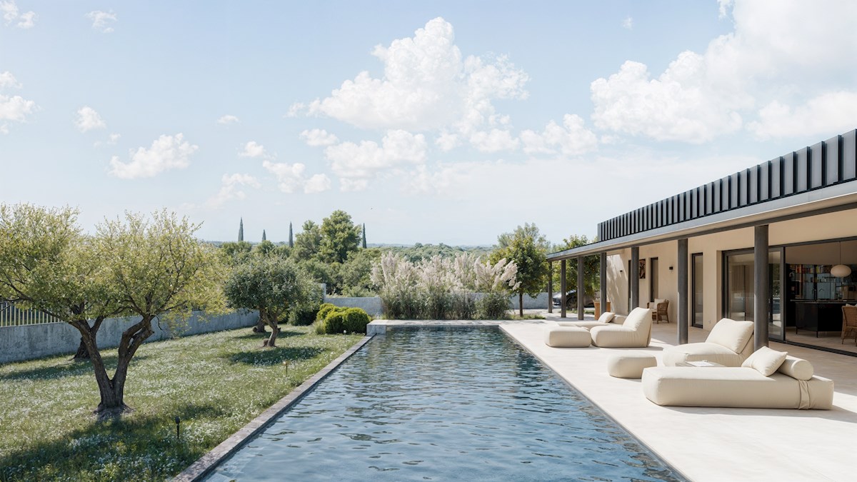 Villa di Lusso in Costruzione con Vista Panoramica – Zona di Buie, Vicino al Confine Sloveno