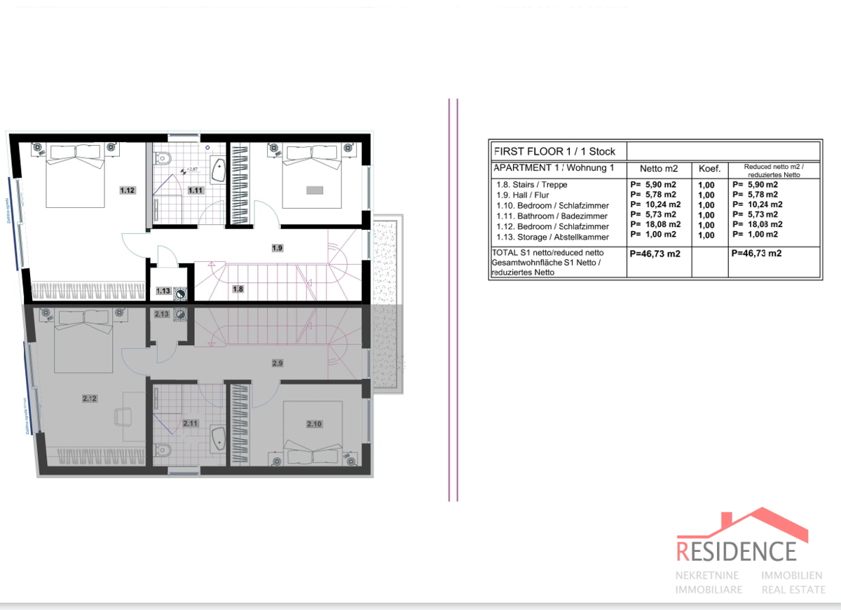 Peroj, nuova costruzione, casa bifamiliare con piscina, vista mare