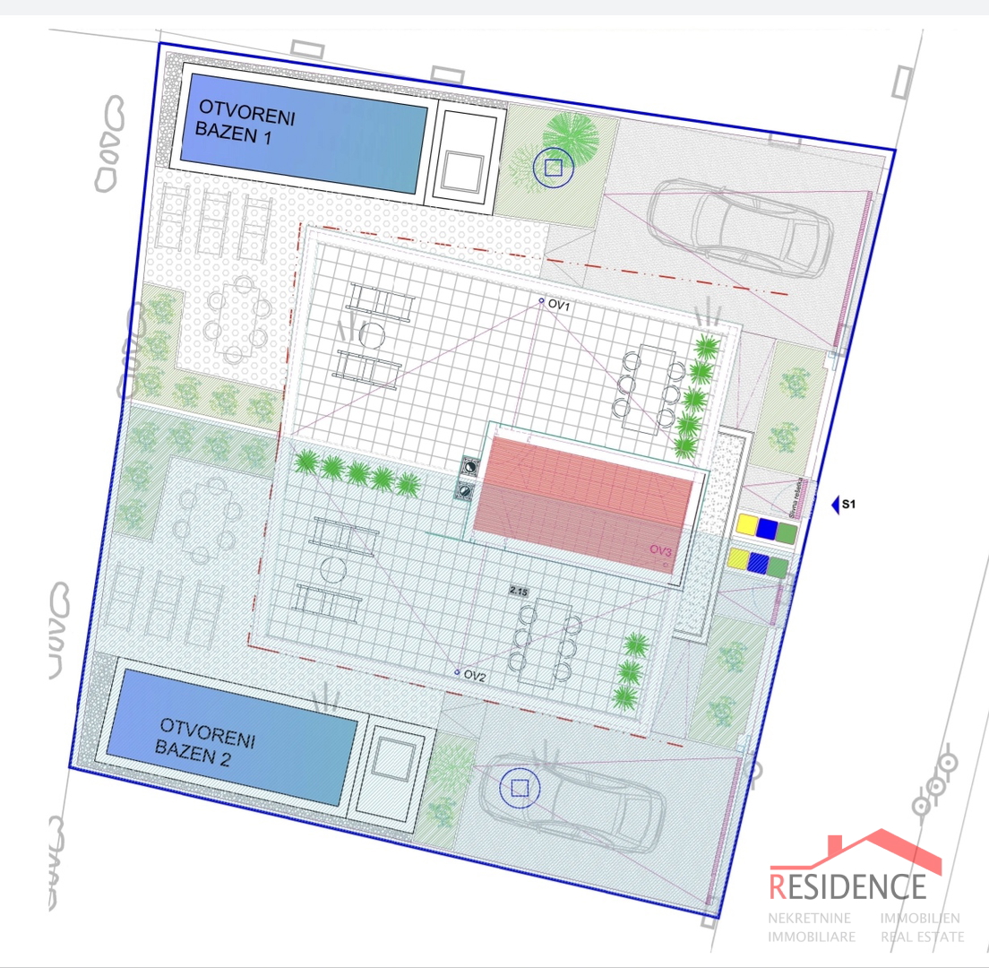 Peroj, nuova costruzione, casa bifamiliare con piscina, vista mare