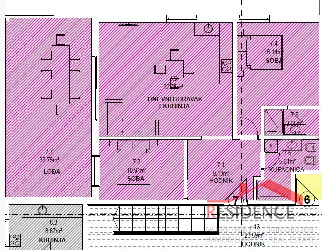 Banjole - Volme, nuovo appartamento al secondo piano con vista mare, garage