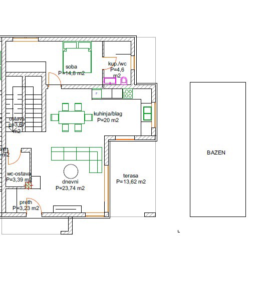 Pola, dintorni di Loborika, casa bifamiliare con piscina