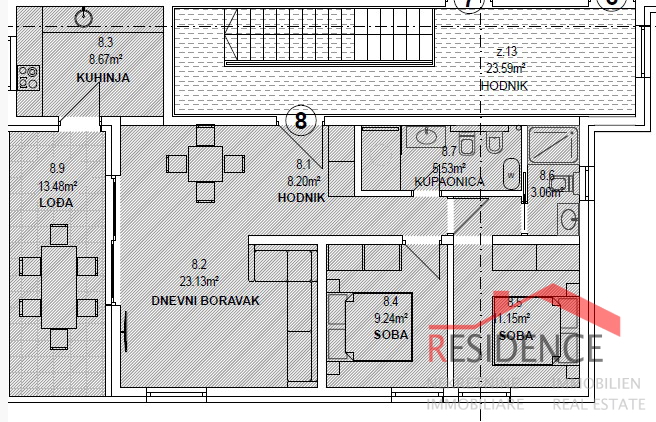 Banjole - Volme, nuovo appartamento al secondo piano con vista mare, posto per auto