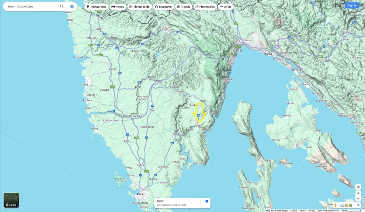 Istria orientale: terreno edificabile per casa, a 11 km dal mare, Labin