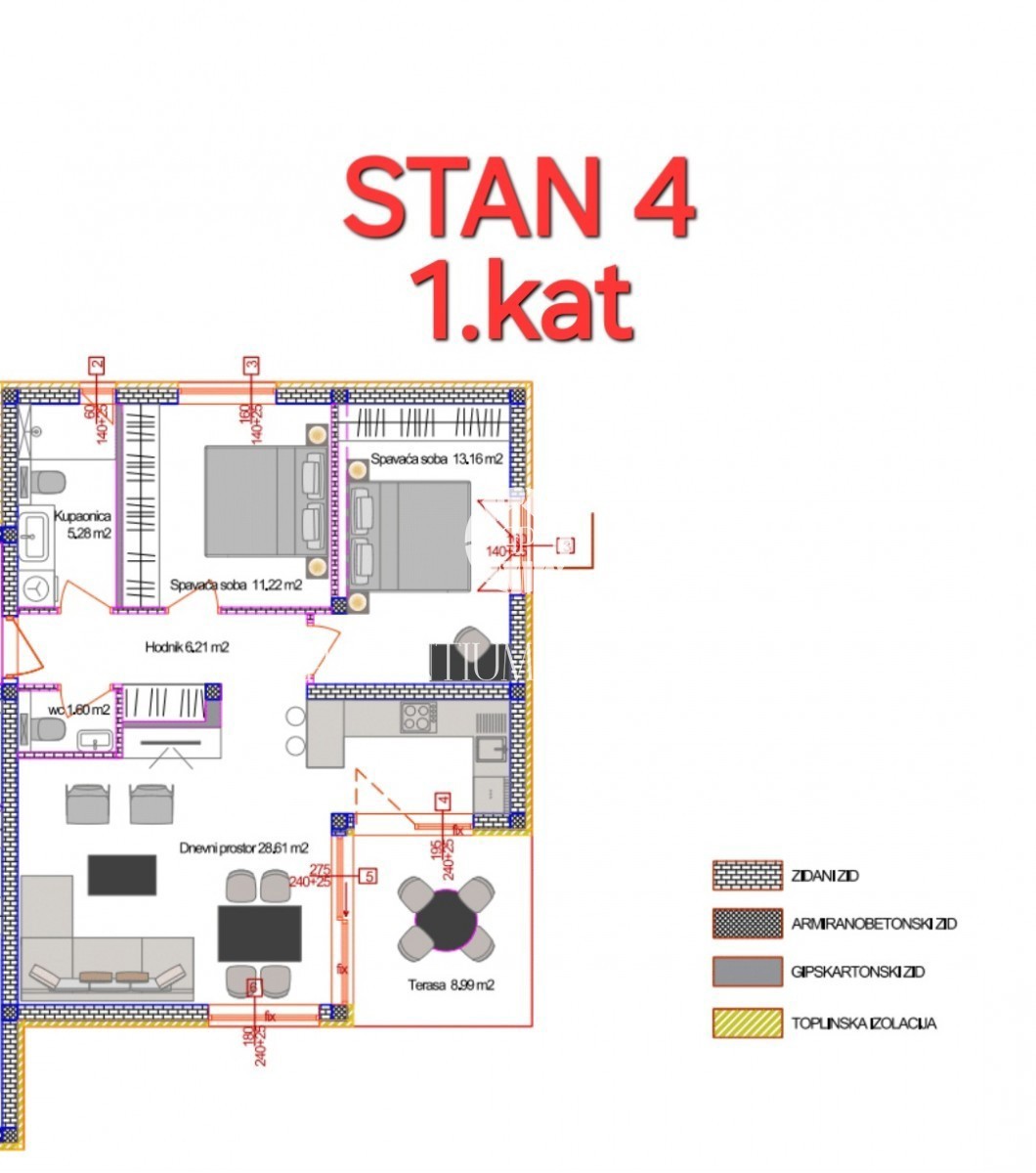 Appartamento al 1° piano con due camere da letto