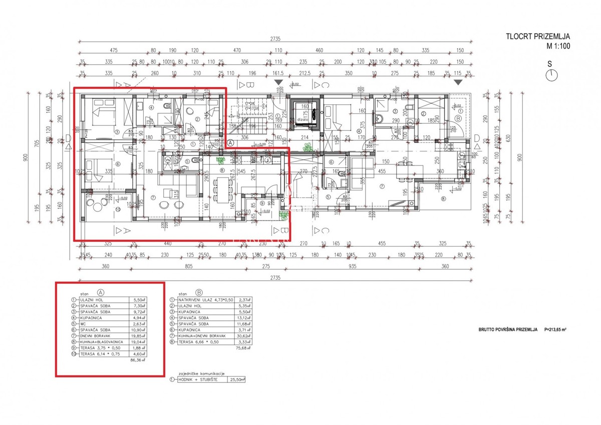 Appartamento spazioso al piano terra con tre camere da letto e giardino
