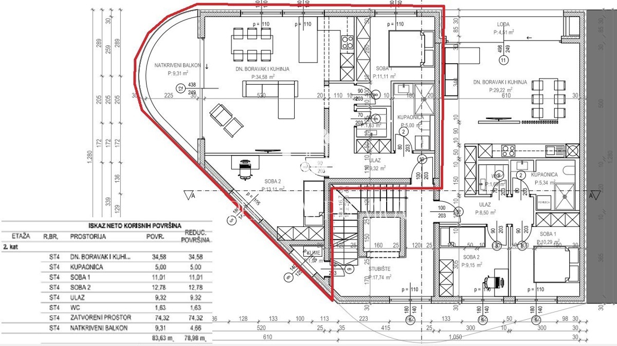 Moderno appartamento con vista aperta sul mare al 2° piano, edificio con ascensore