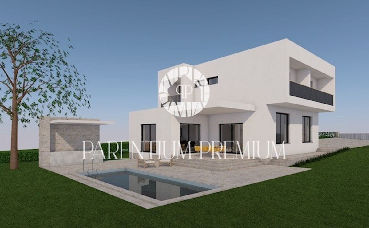 Una bellissima villa moderna con piscina