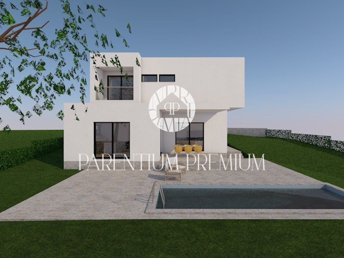 Una bellissima villa moderna con piscina