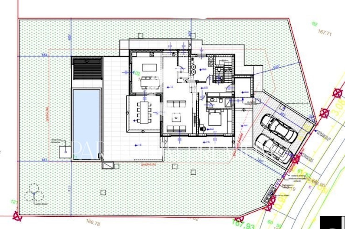 Una bellissima villa moderna con piscina