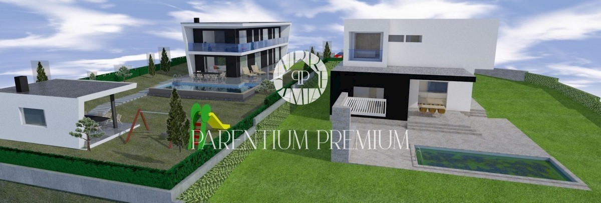 Una bellissima villa moderna con piscina