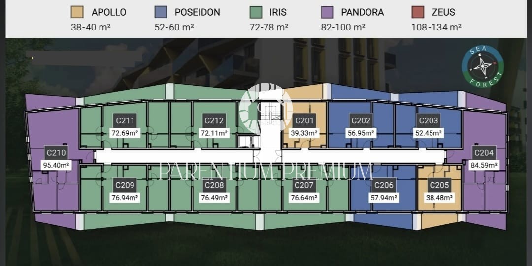 Appartamento di lusso con ampio balcone e bellissima vista sul mare