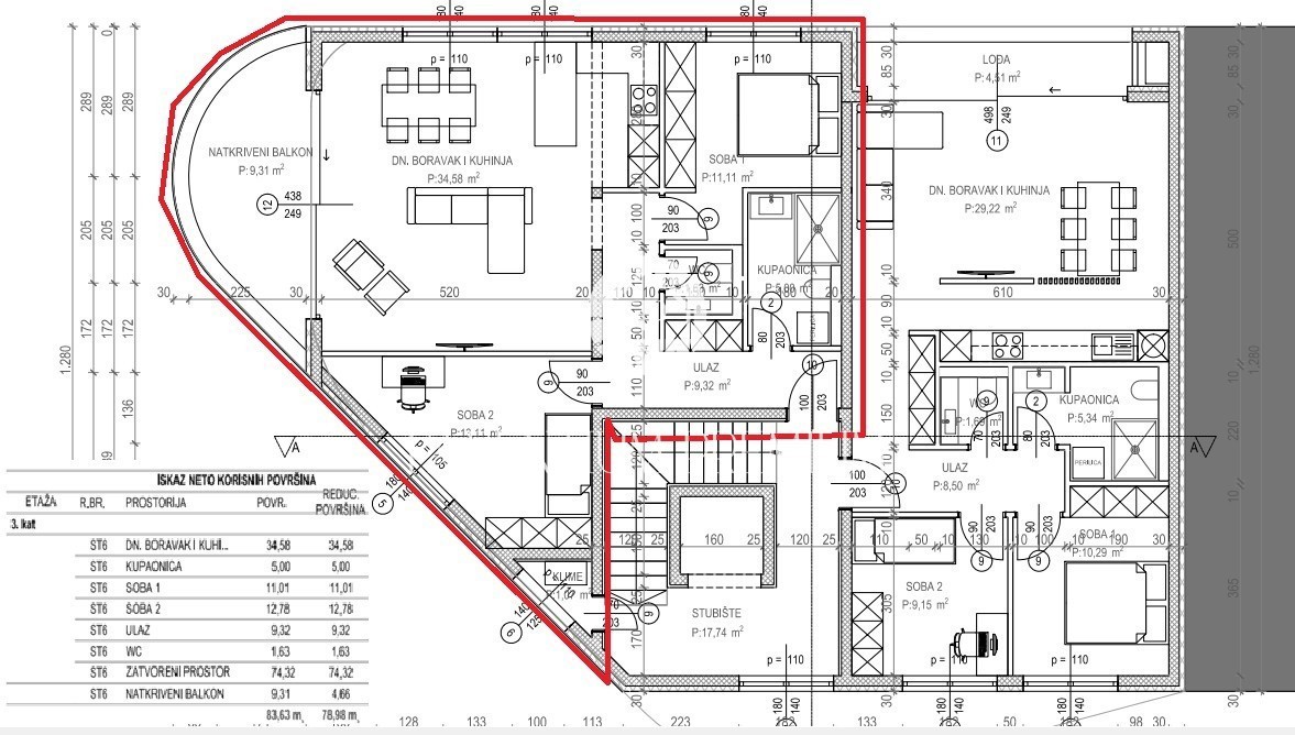 Moderno appartamento con vista aperta sul mare al 3° piano, edificio con ascensore