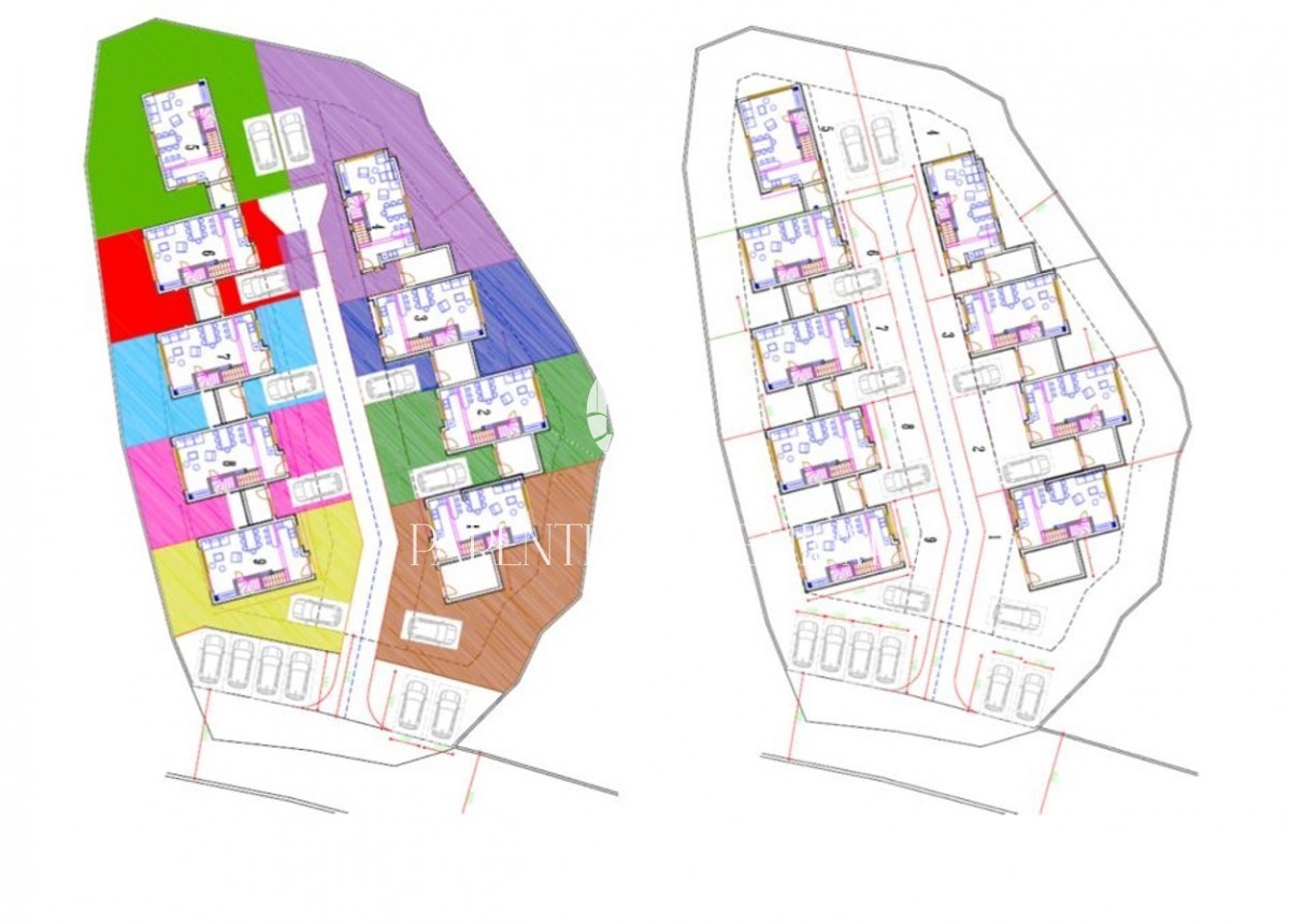 Terreno edificabile con progetto e permesso per la costruzione di 9 case