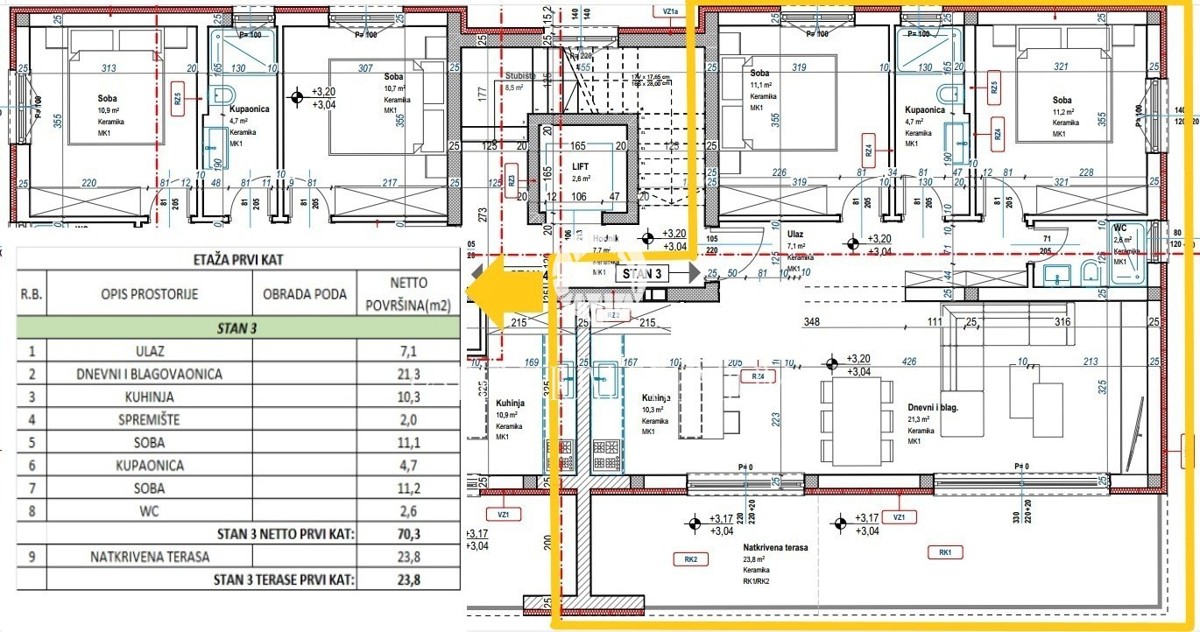 Appartamento in edificio con ascensore e terrazza coperta con vista mare – vicino a Parenzo