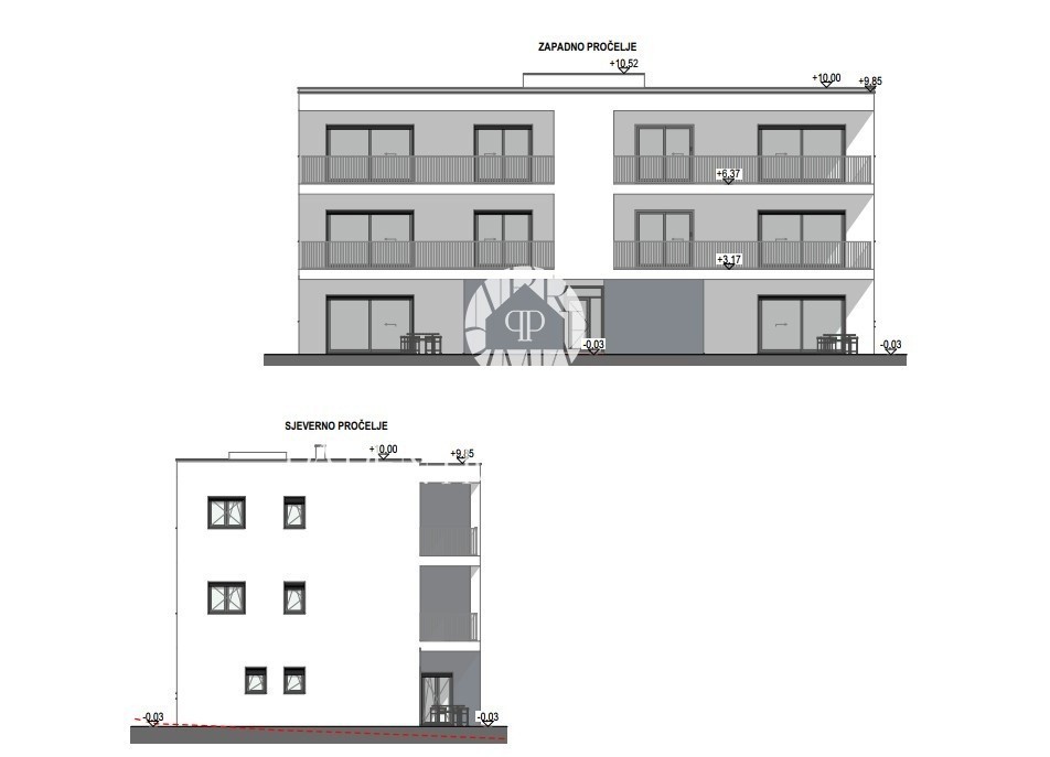 Appartamento in edificio con ascensore e terrazza coperta con vista mare – vicino a Parenzo