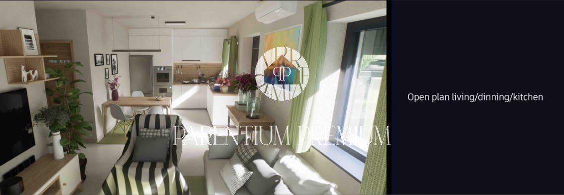 Nuova costruzione di alta qualità al piano terra, appartamento a 1 km dal mare