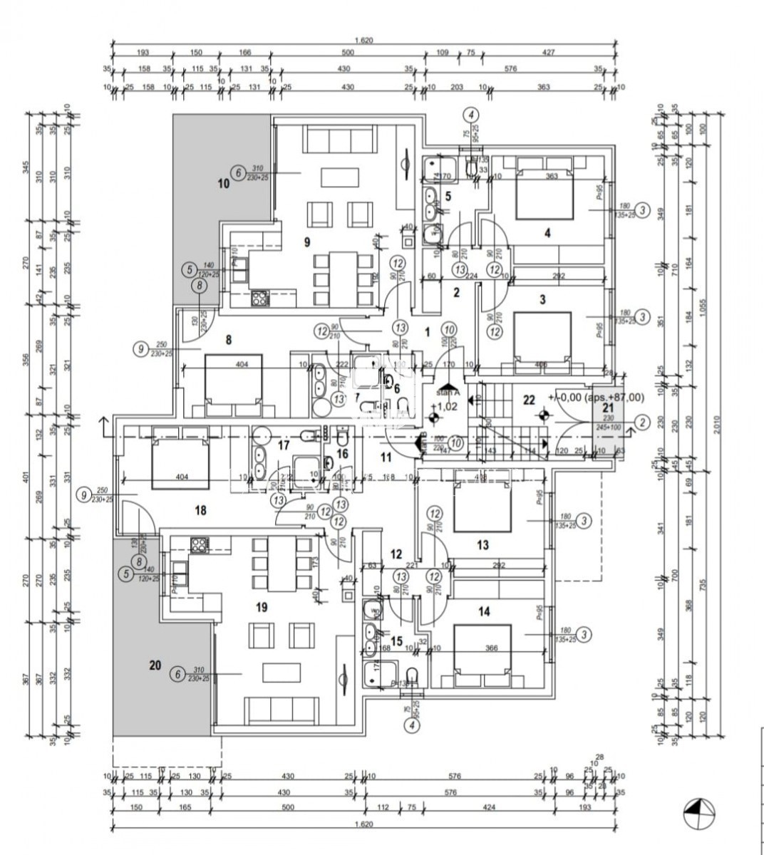 Moderno appartamento al piano terra con piscina e vista mare, completamente arredato