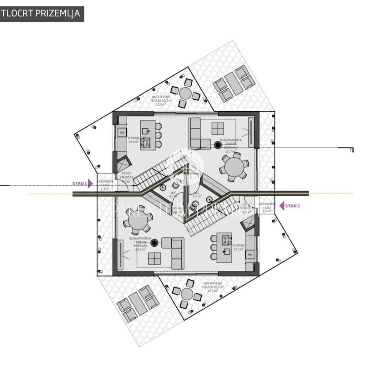 Casa bifamiliare di lusso dal design moderno