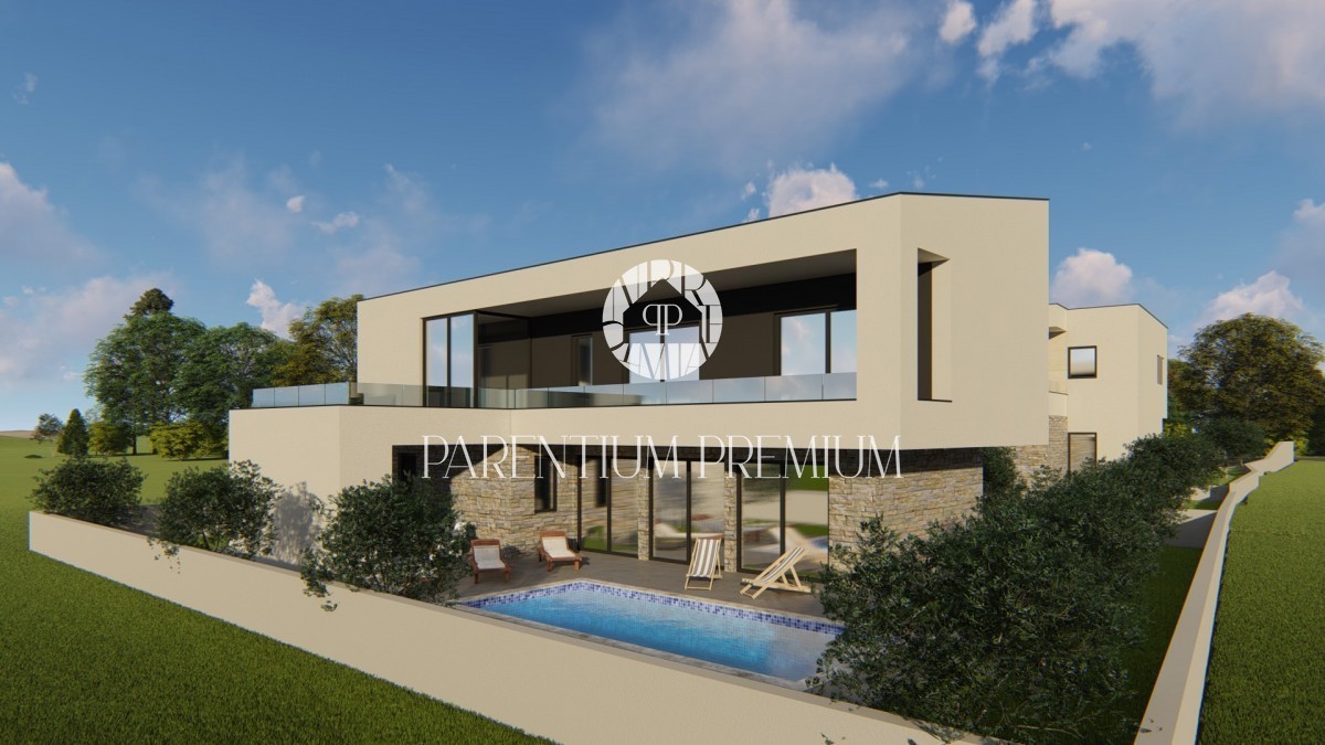 Una villa con piscina e una bellissima vista panoramica sul mare