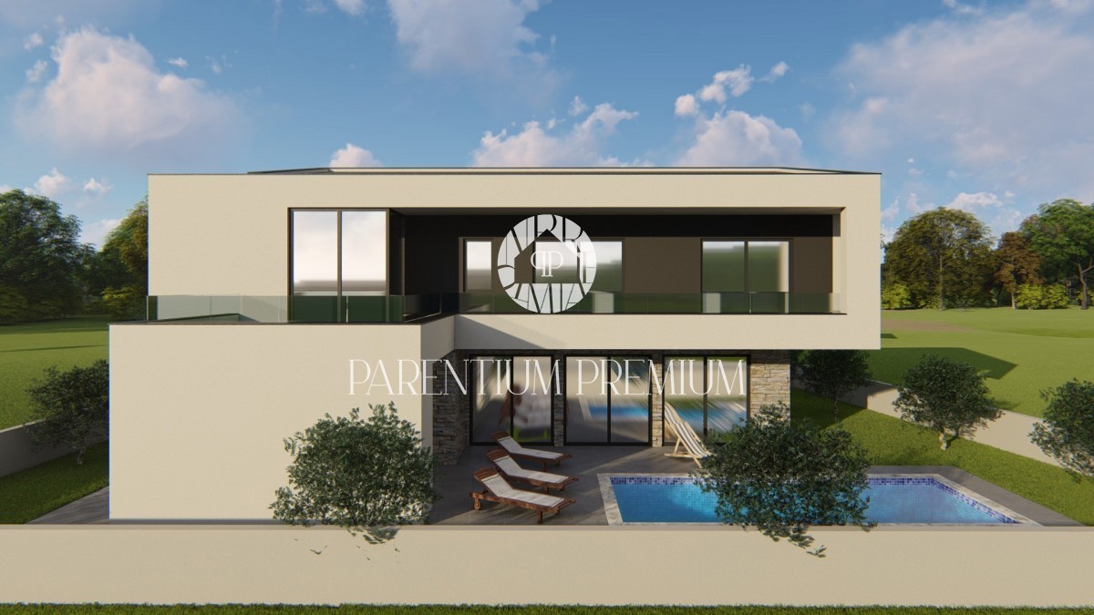 Una villa con piscina e una bellissima vista panoramica sul mare