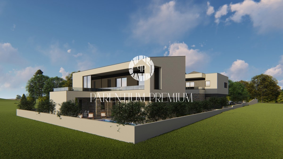 Una villa con piscina e una bellissima vista panoramica sul mare