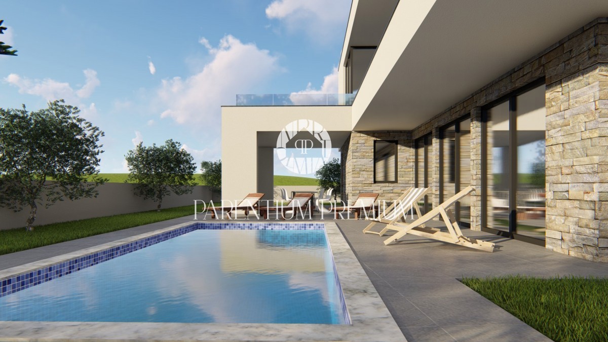 Una villa con piscina e una bellissima vista panoramica sul mare