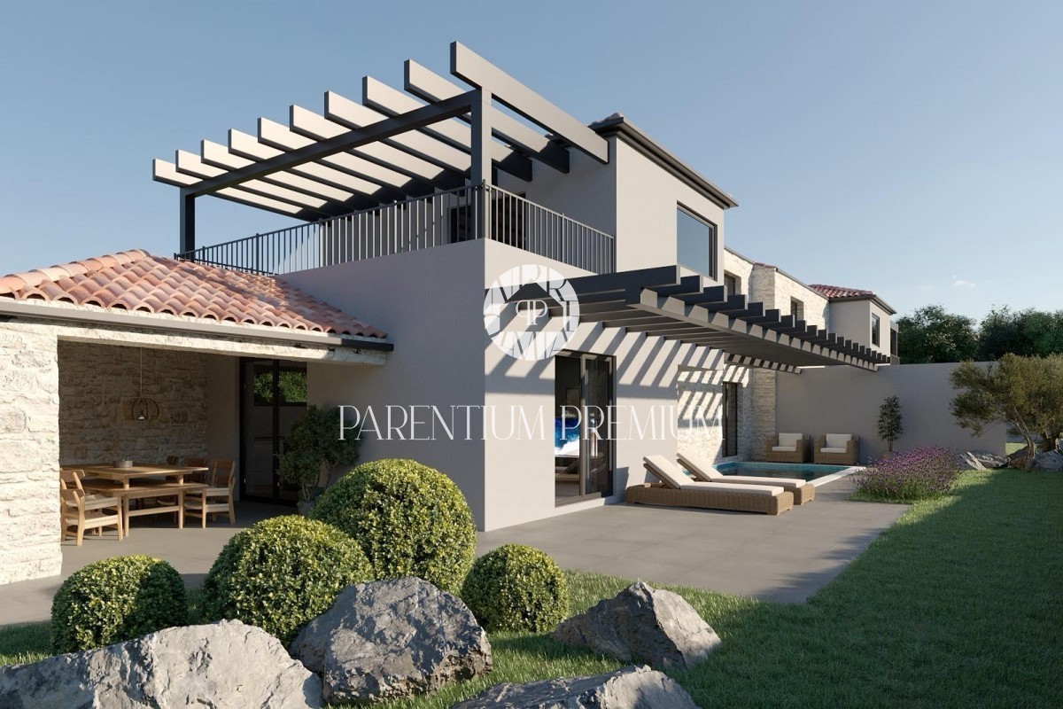 Moderna casa bifamiliare con piscina