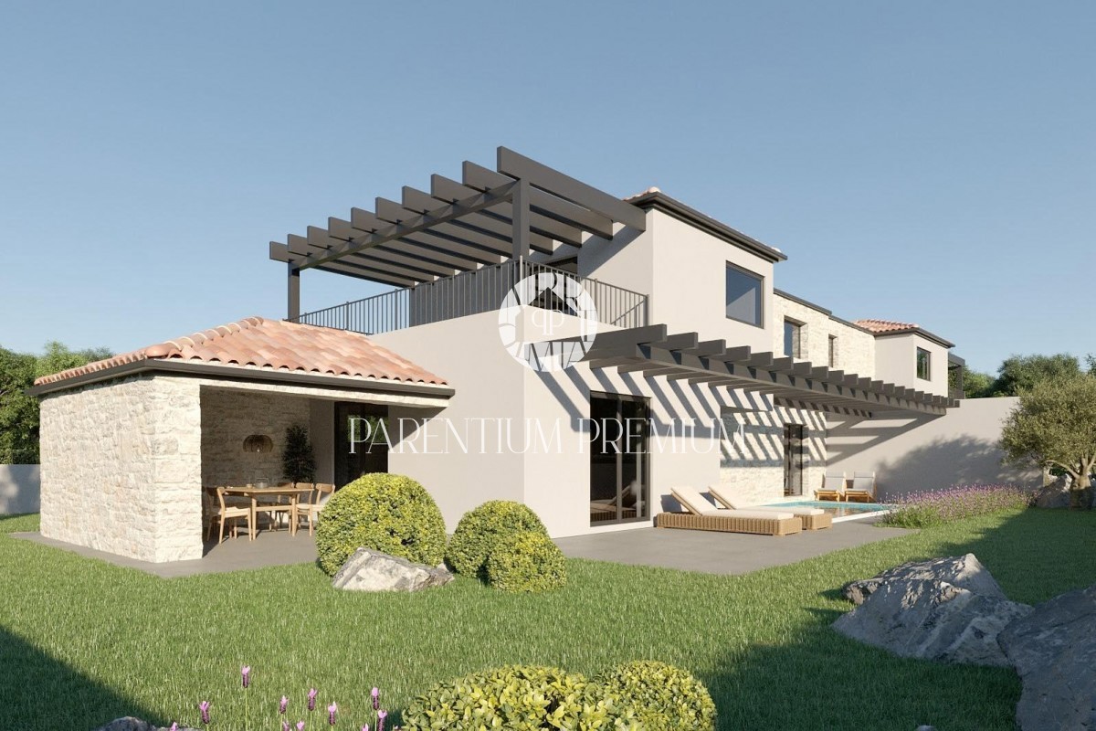 Moderna casa bifamiliare con piscina