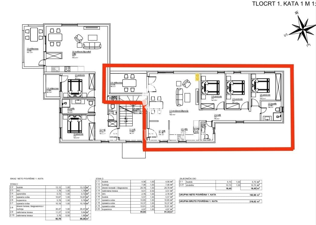 Nuovo appartamento con terrazza e 3 camere da letto in una posizione tranquilla a 900 metri dal mare