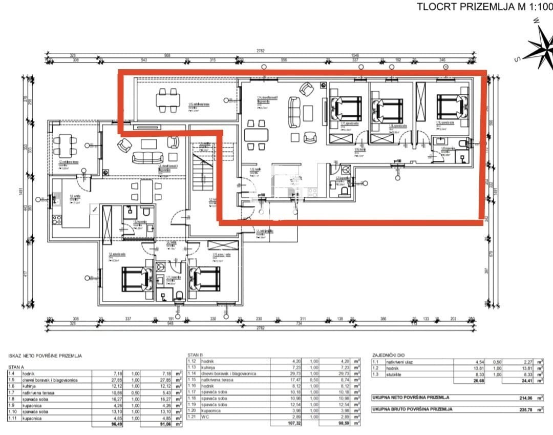 Moderno appartamento con terrazza e 3 camere da letto in una posizione tranquilla vicino al mare