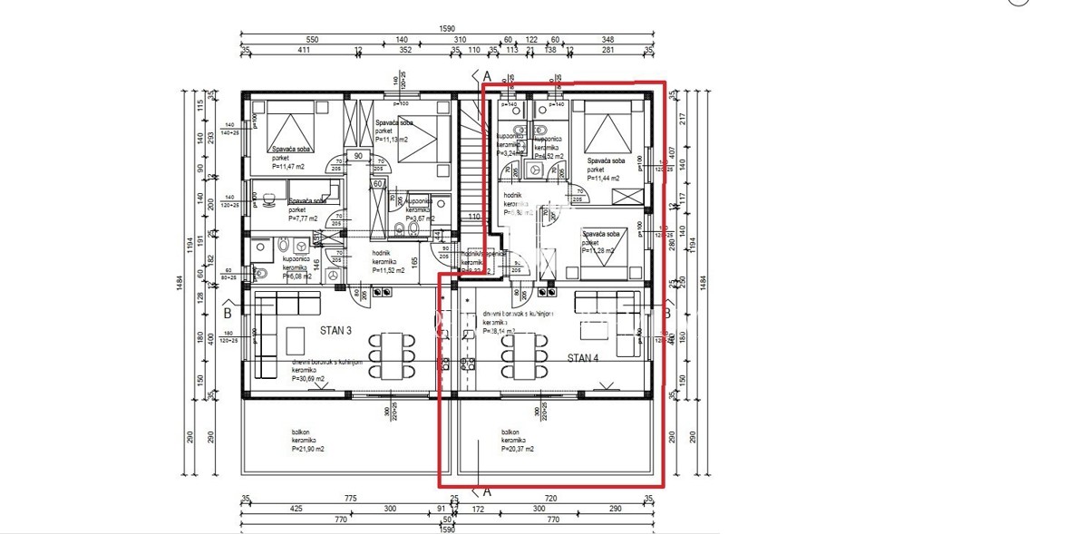 Appartamento moderno con due camere da letto a 2 km dal centro