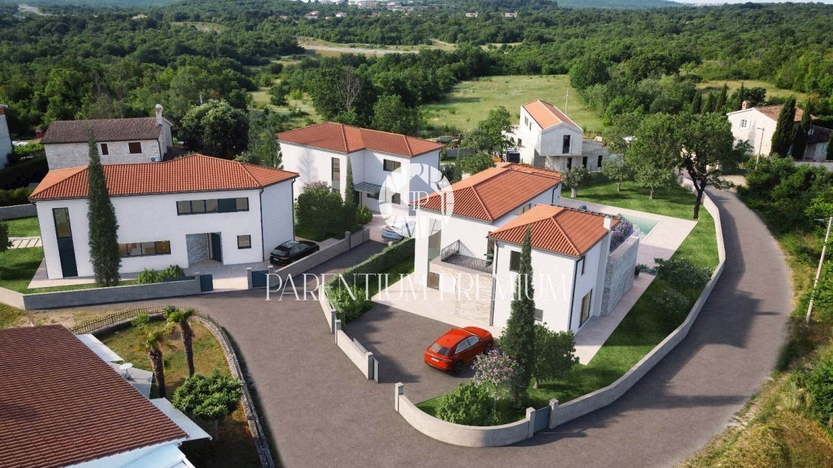 Nuova villa moderna in una tranquilla località istriana con elementi rustici