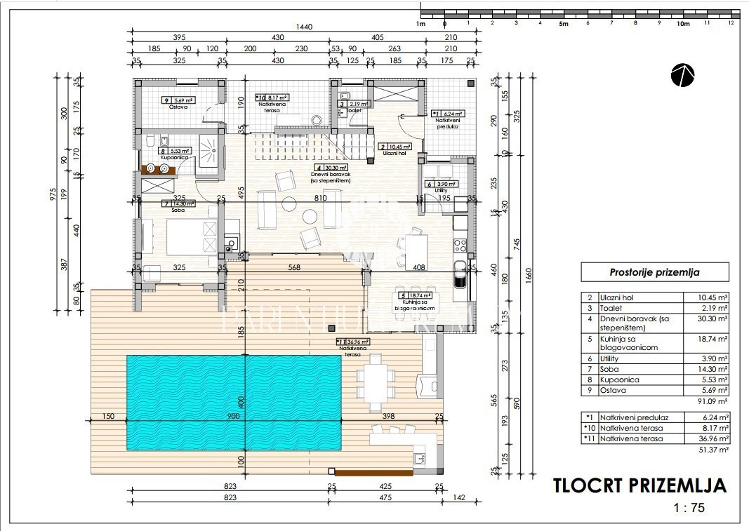 Kaštelir - Terreno edificabile con vista mare e progetto concettuale