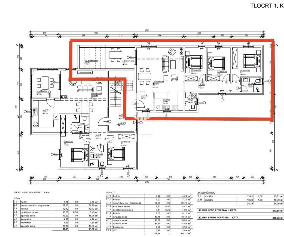 Fantastico appartamento con 3 camere da letto e giardino privato a 900 metri dal mare
