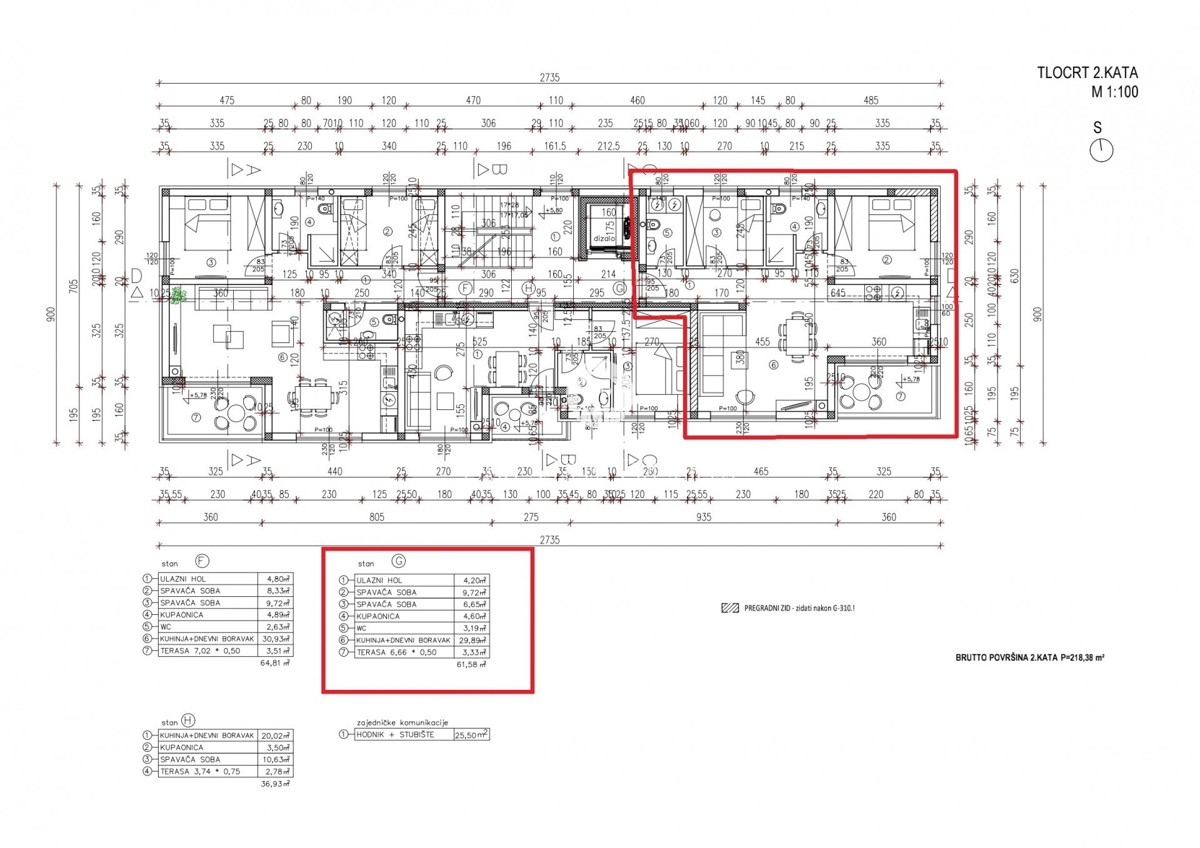 Appartamento moderno al secondo piano con due camere da letto in un edificio con ascensore