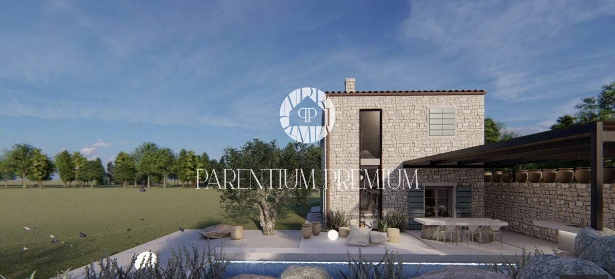 Insolita villa in pietra dotata di mobili di design in una location da favola