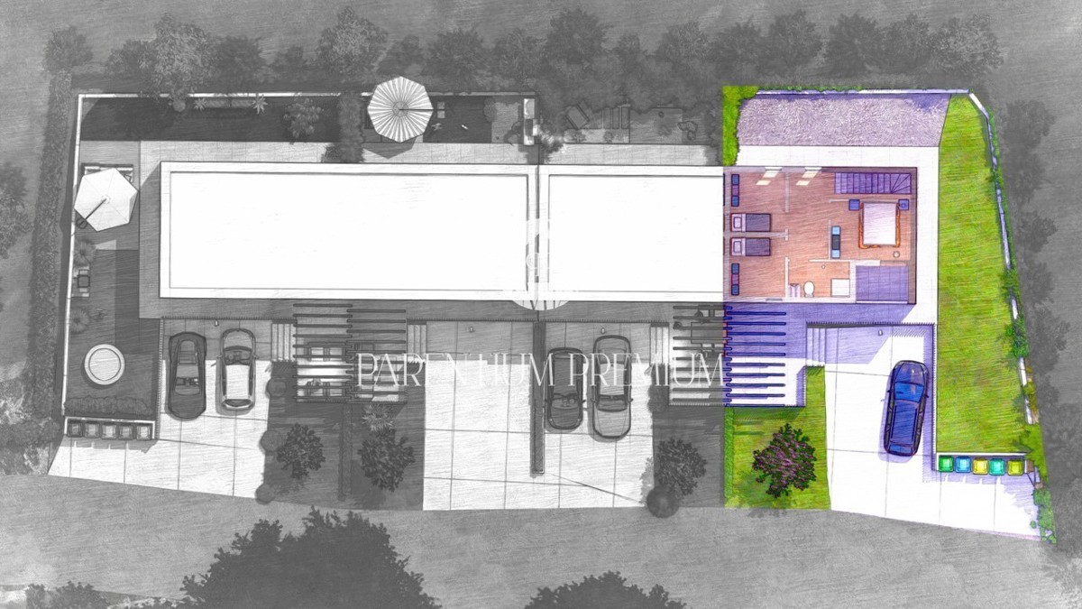 Casa a schiera in posizione eccellente con cortile e vista mare