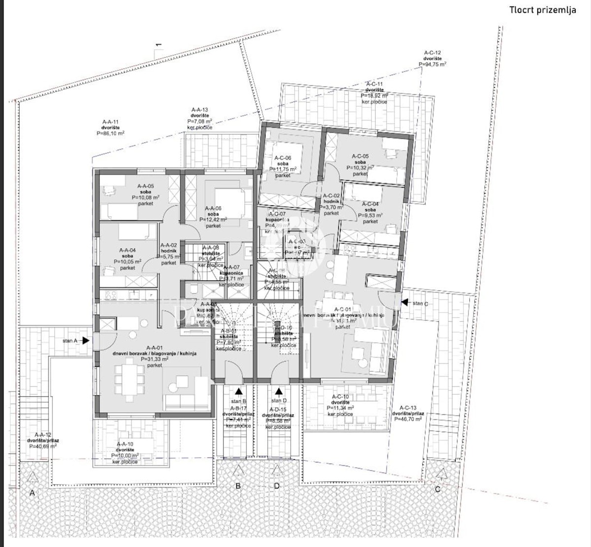 Appartamento moderno con ampio cortile in una posizione attraente