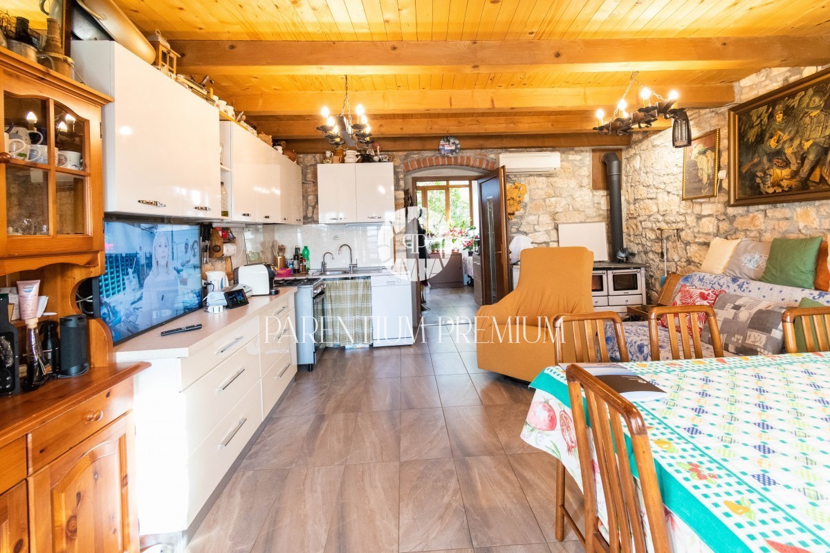 Una bella casa in pietra completamente ristrutturata in un tranquillo villaggio istriano con un ampio cortile
