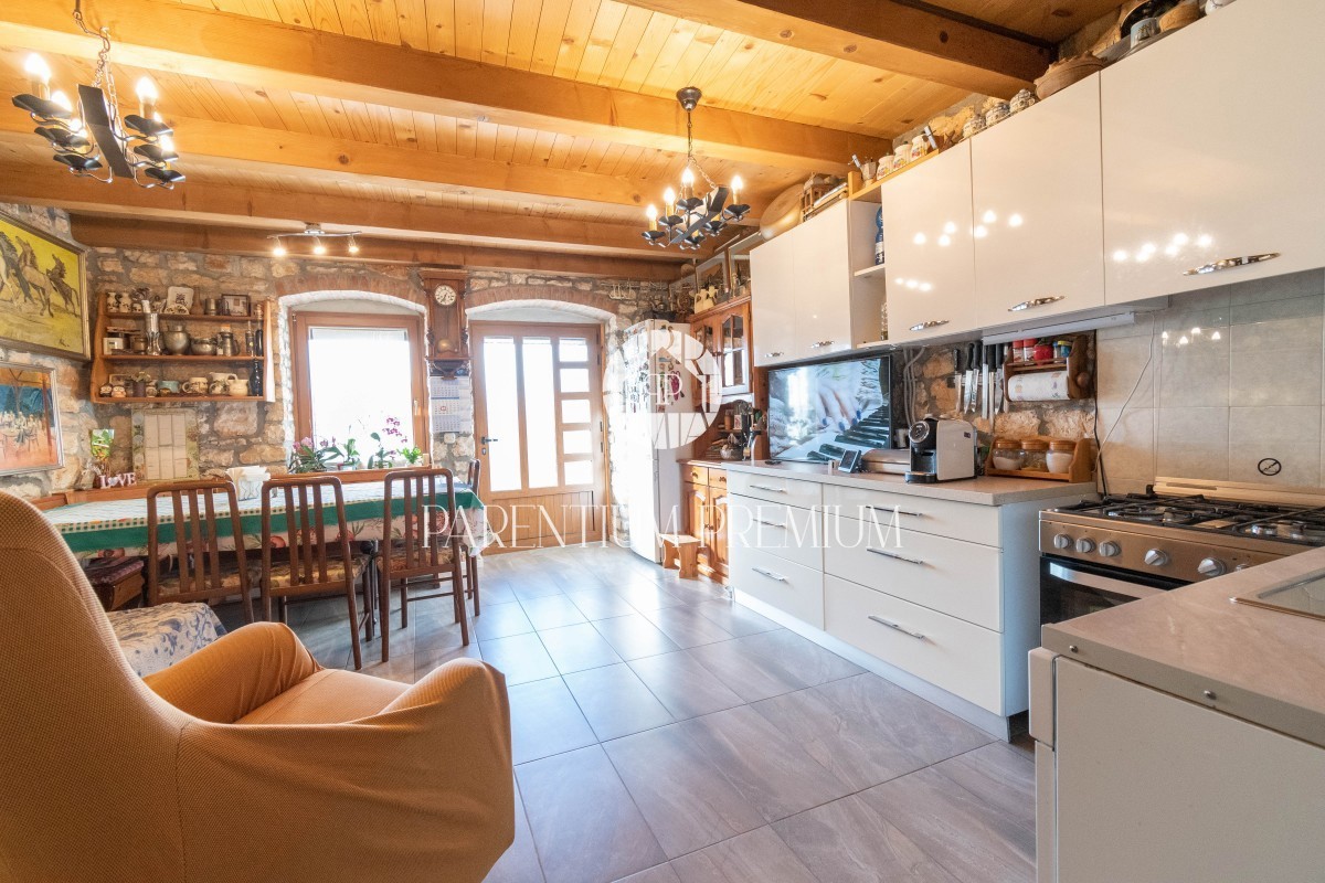 Una bella casa in pietra completamente ristrutturata in un tranquillo villaggio istriano con un ampio cortile