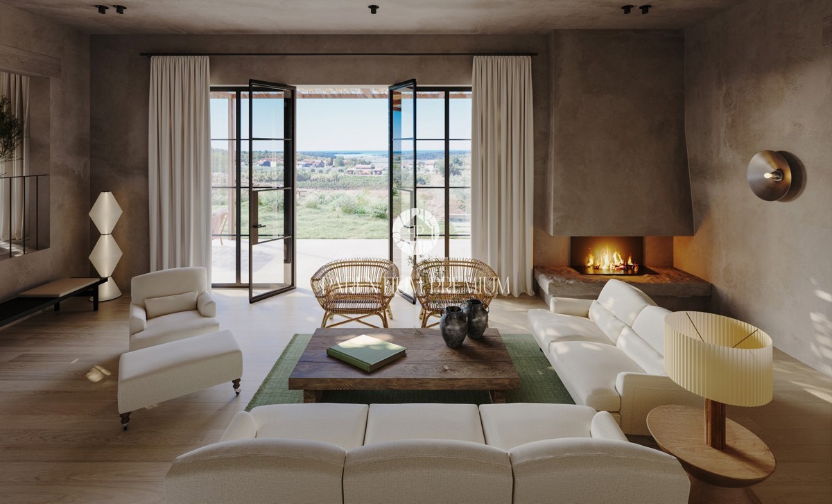 Esclusiva villa rustica con piscina e vista mare